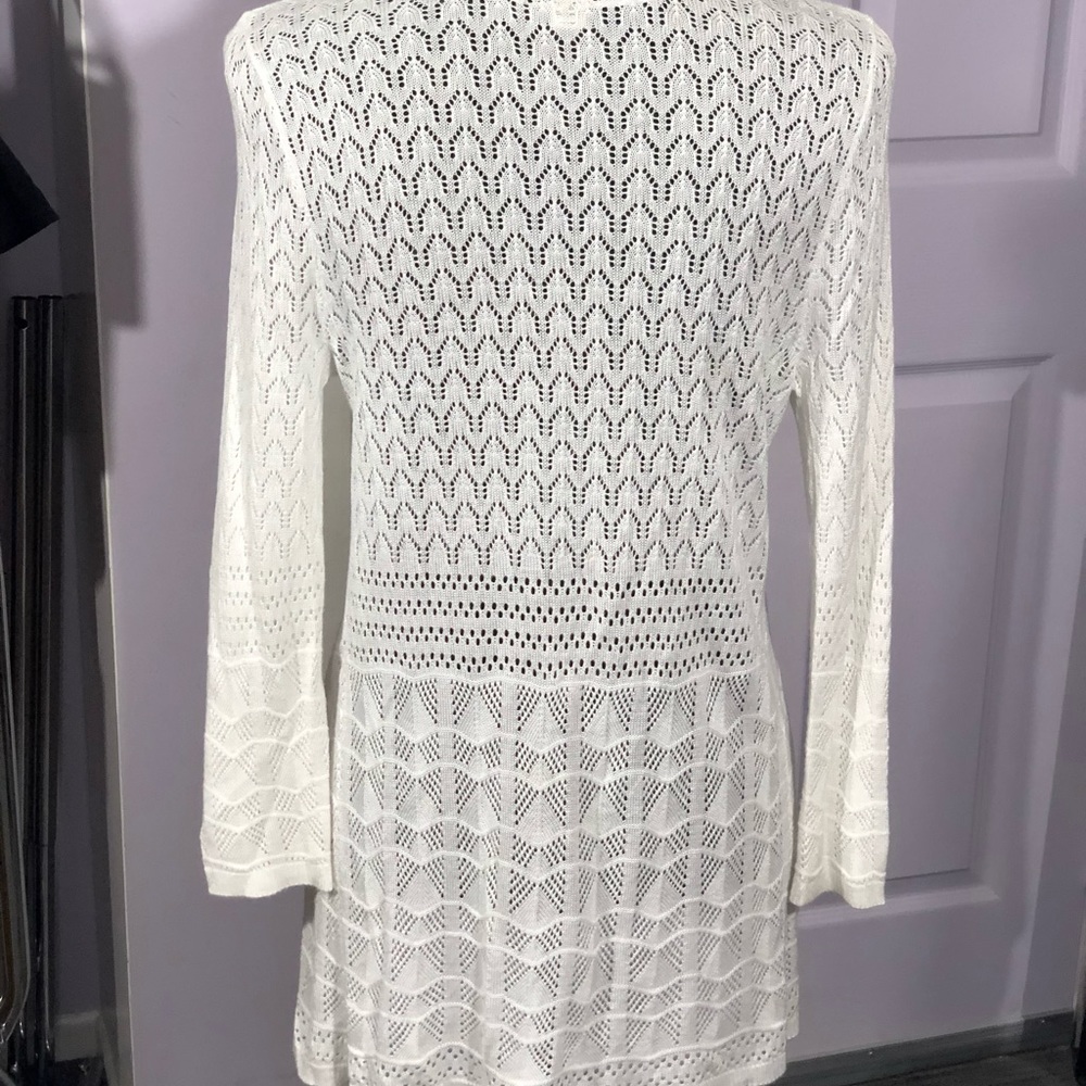 Ann Taylor LOFT white open front Cardigan size S